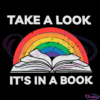 Take a look it's in a book reading vintage retro rainbow SVG