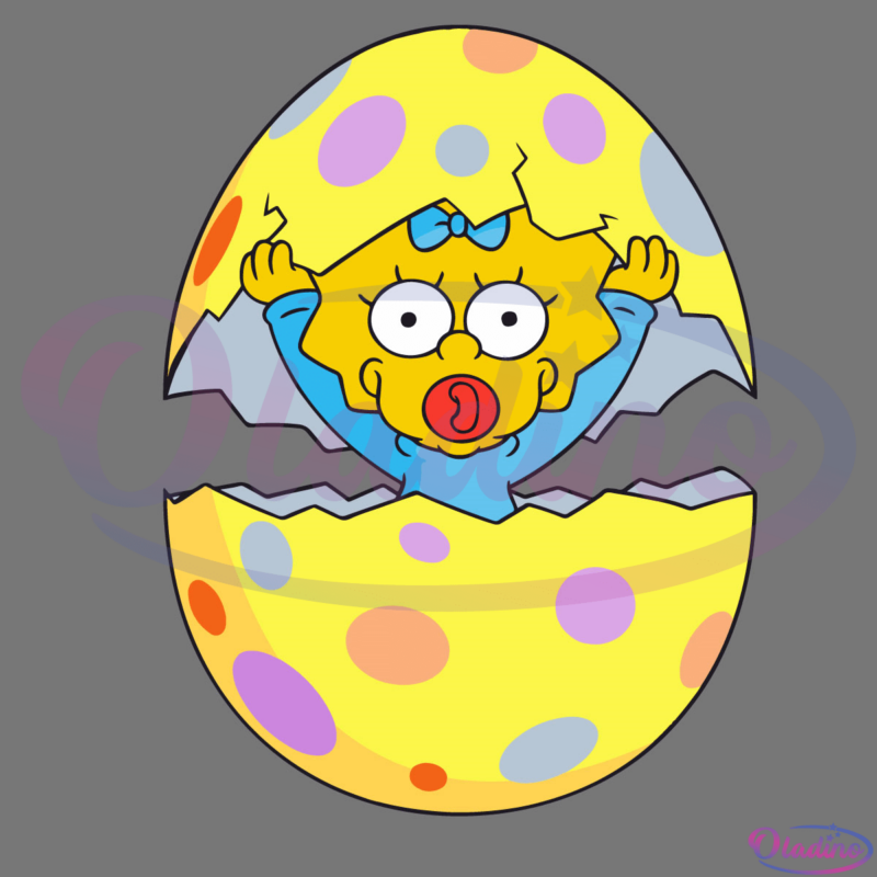 The Simpsons Maggie Easter Egg SVG Digital File, Bunny Svg
