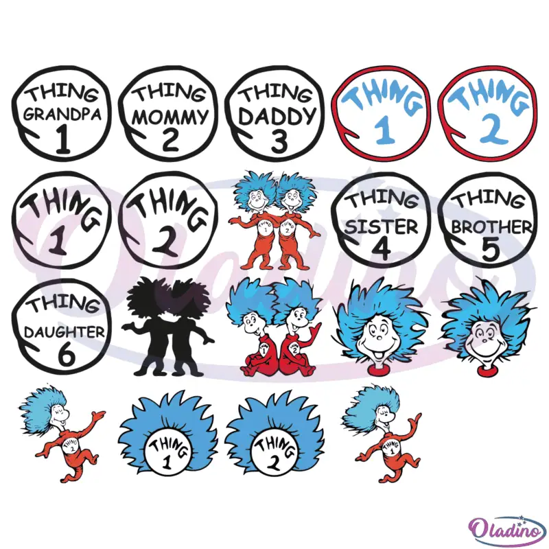 Thing 1 Thing 2 Bundle SVG Digital File