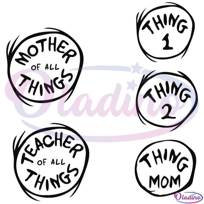 Thing 1 Thing 2 SVG Digital File, Teacher Thing One Thing Two Svg
