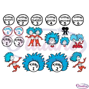 Thing 1 Thing 2 SVG Digital File Bundle