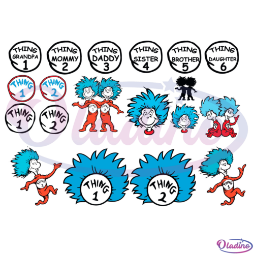 Thing 1 Thing 2 SVG Digital File Bundle