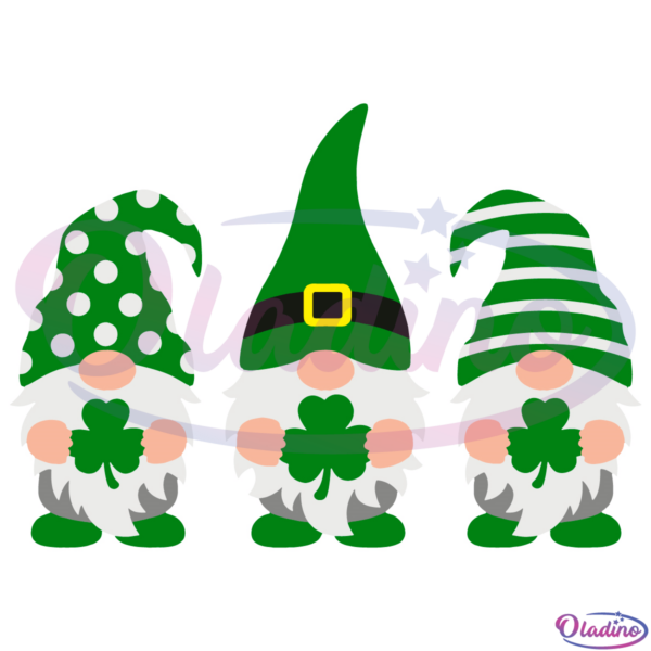Three Gnomes St Patricks Day SVG Digital File, Gnome Svg