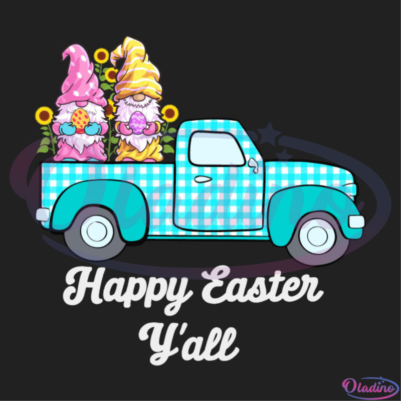 Truck Easter Gnome SVG Digital File, Easter Svg, Bunny Svg