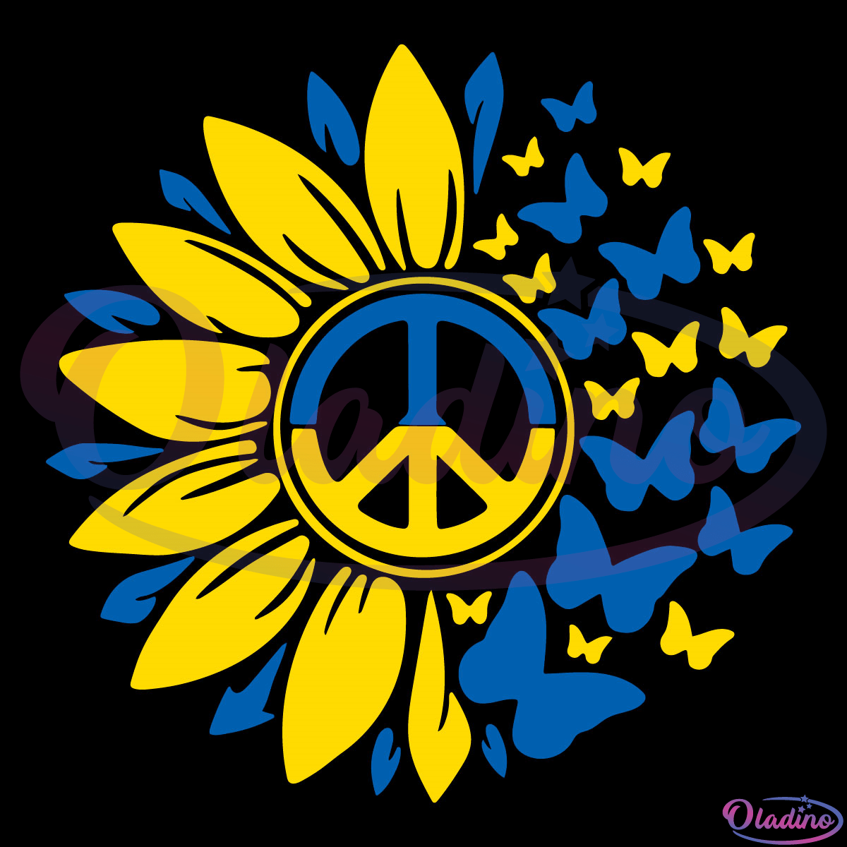 Ukrainian Flag PNG Yellow Blue Sunflower SVG Digital File