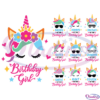 Unicorn Birthday Girl Bundle SVG Digital File, Unicorn Family Svg