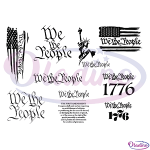 We The People Constitution Flag Bundle SVG File