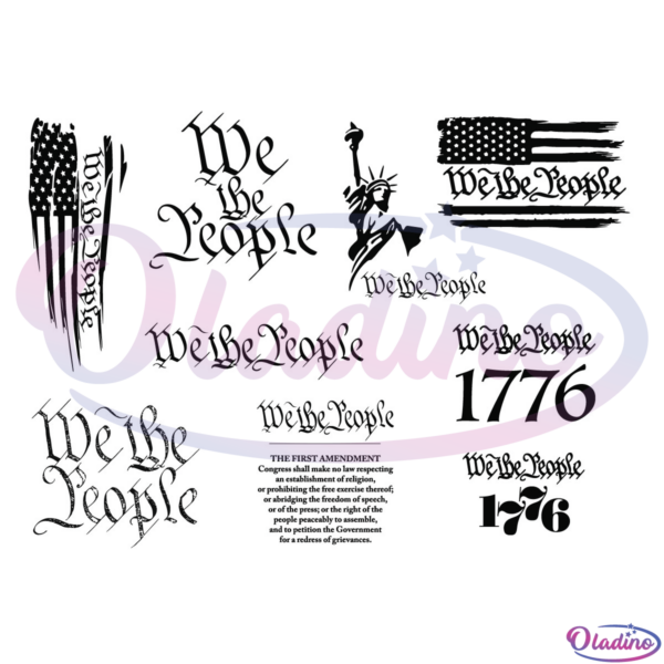 We The People Constitution Flag Bundle SVG File, We The People Svg