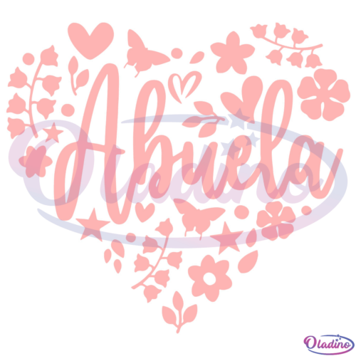 Abuela Heart Print Grandma SVG Digital File