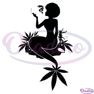Afro Cannabis Mermaid SVG Digital File, Cannabis Svg