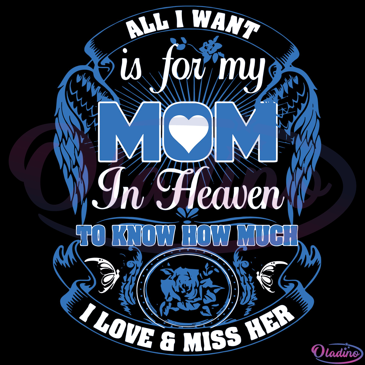 All I Want Is For My Mom In Heaven SVG Digital File, Mothers Day SVG