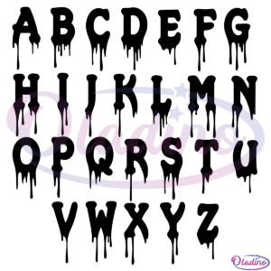 Alphabet Water Droplets SVG Digital File