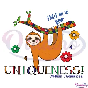 Autism Awareness Sloth SVG Digital File