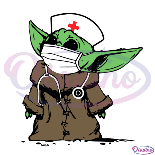 Baby Yoda Nurse SVG Digital File