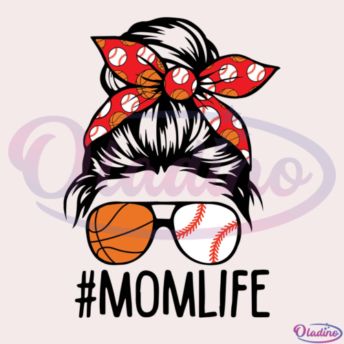 Baseball And Basketball Momlife SVG Digital File