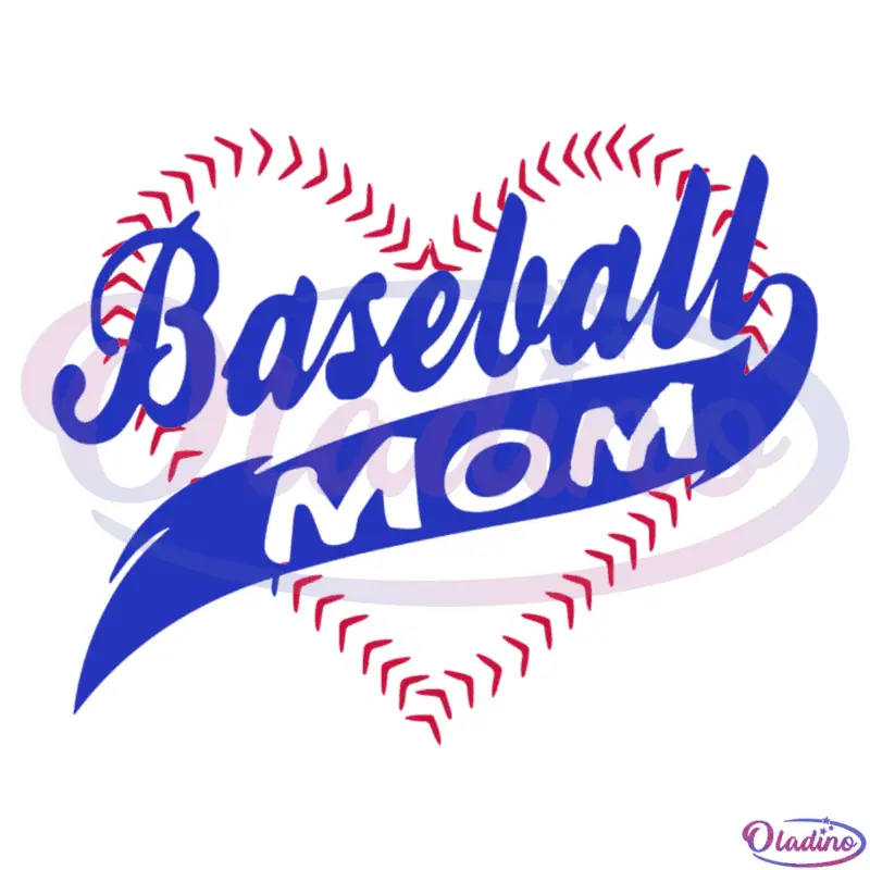 Baseball Mom Baseball Heart SVG Digital File