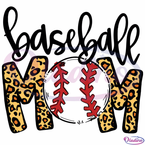 Baseball Mom Leopard Print SVG Digital File