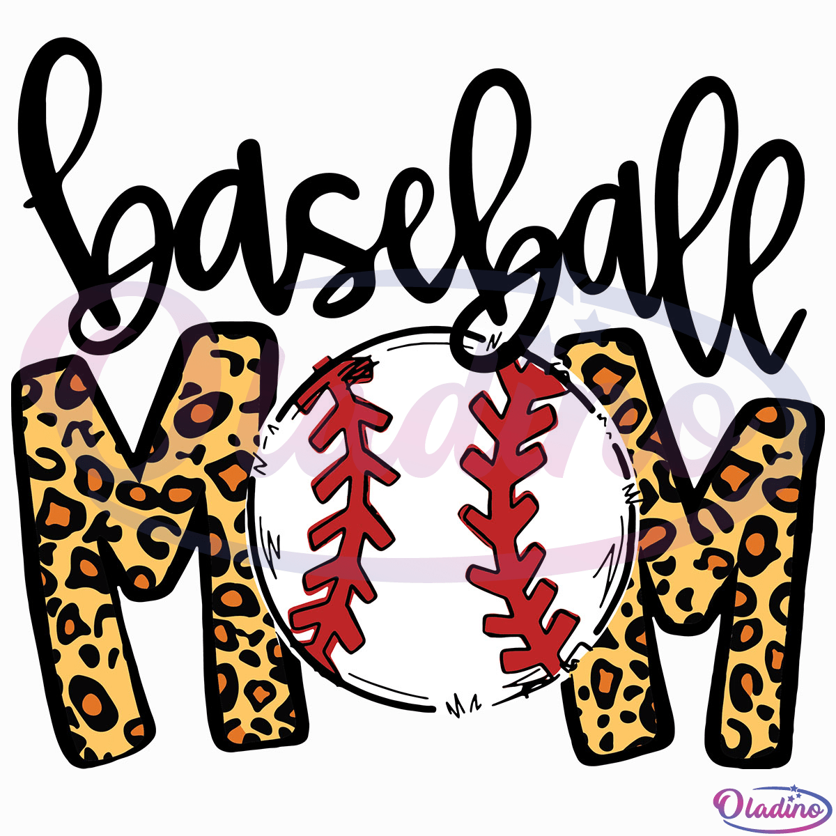 Baseball Mom Leopard Print SVG Digital File, Mothers Day SVG