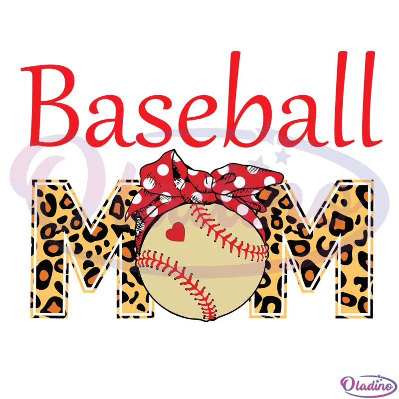 Baseball Mom Leopard Print SVG Digital File