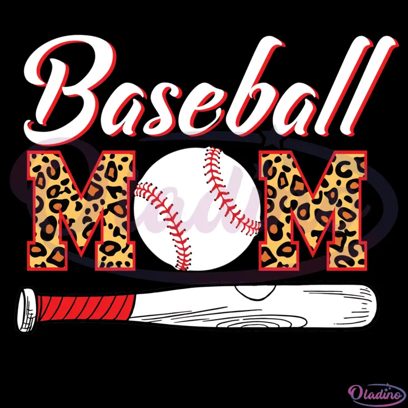 Baseball Mom Leopard SVG Digital File