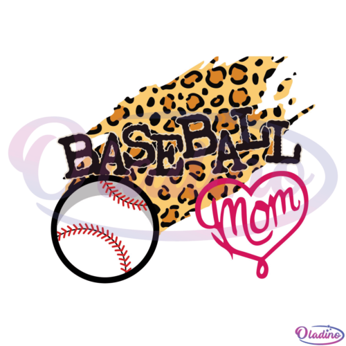 Leopard Pattern Baseball Mom SVG Digital File