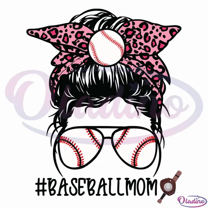 Pink Leopard Baseball Mom SVG Digital File