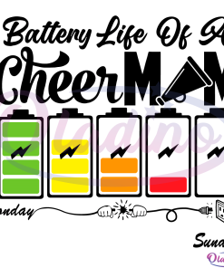 Battery Life Of A Cheerman SVG File, Cheer mom Svg, Football Mom Svg