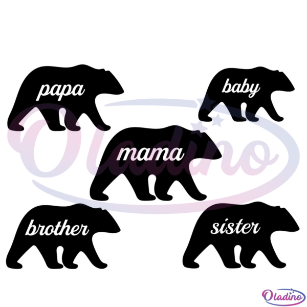 Bear Family SVG Digital File, Mama Bear SVG, Papa Bear