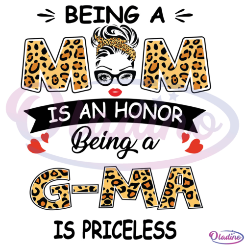 Being A Mom Is An Honor Being A G-Ma Is Priceless SVG Digital File