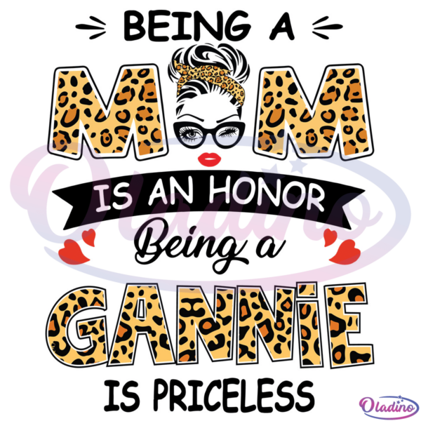 Gannie Being A Mom Is An Honor Being A Gannie Is Priceless SVG Digital File