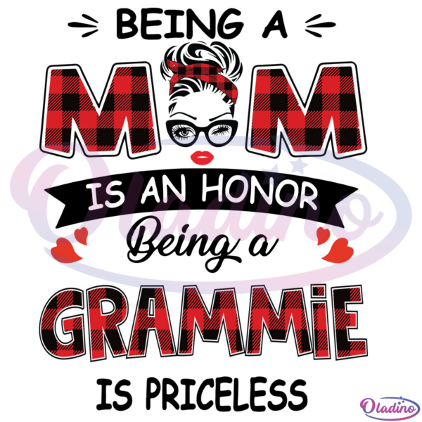 Grammie Being A Mom Is An Honor Being A Grammie Is Priceless SVG