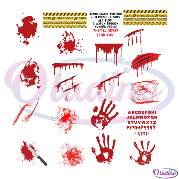 Blood Stains Are Red Bundle SVG Digital File, Halloween Svg