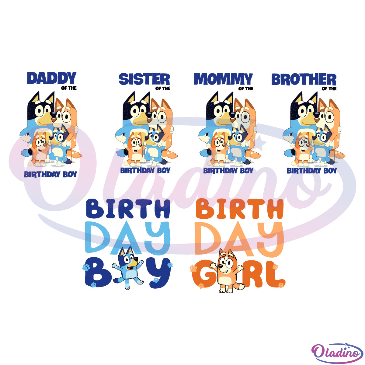 Bluey Family Of The Birthday Bundle SVG Digital File