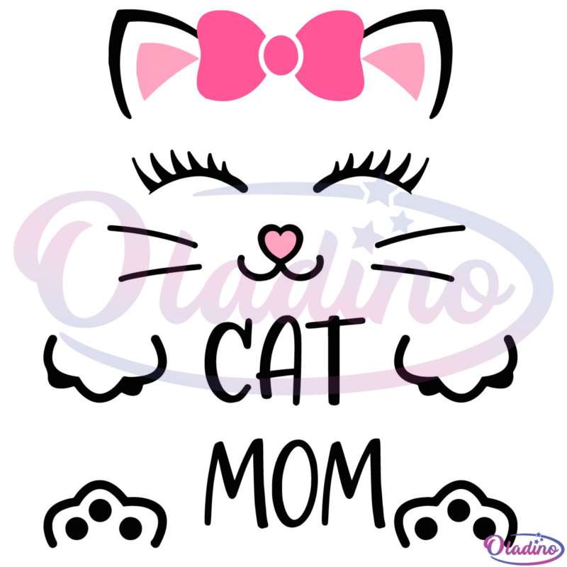 Cute Cat Mom SVG Digital File, Cute Kitten Svg, Cat Lovers Svg