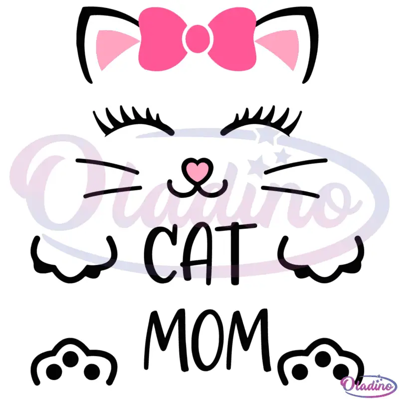 Cute Cat Mom SVG Digital File