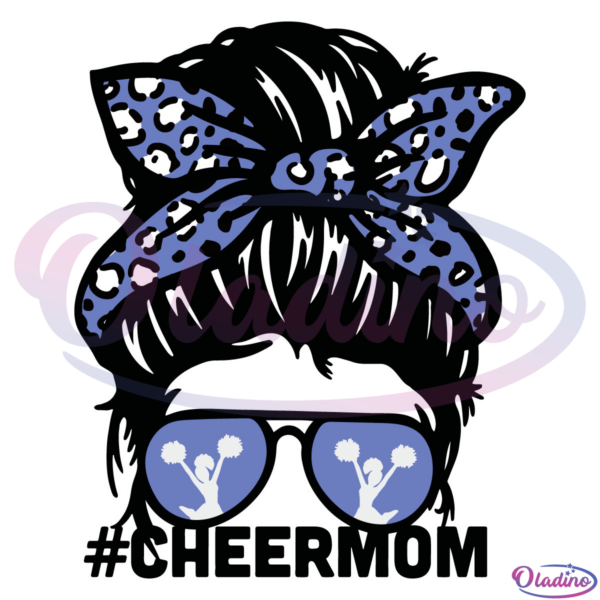 Messy Bun Cheer Mom SVG Digital File, Cheerleader Svg
