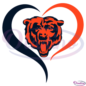 Chicago Bears Heart Logo SVG Digital File