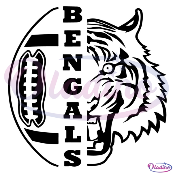 Cincinnati Bengals Half Tiger SVG Digital File, NFL Svg