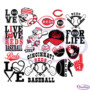 Cincinnati Reds MLB Bundle SVG Digital File, MLB Svg