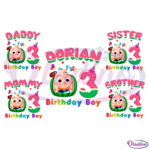Cocomelon Family Birthday Bundle Sublimation Designs, Birthday Png