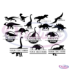 Dinosaurs Room Name Bundle SVG Silhouette, Animal Svg