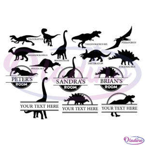 Dinosaurs Room Name Bundle SVG Silhouette