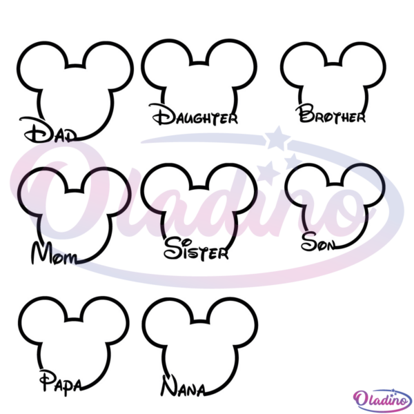 Disney Family Bundle SVG Silhouette, Family Svg