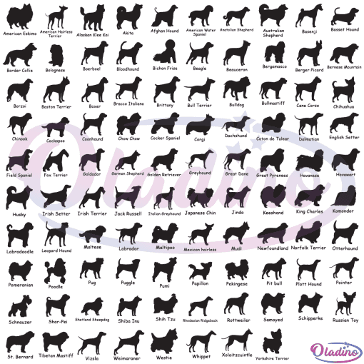 Dog Breed Bundle SVG Digital File, Animal Svg, Dog Svg