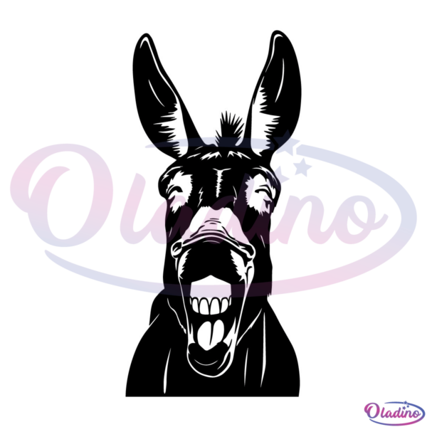 Donkey SVG Digital File, Farm Animal Svg, Funny Face Head Svg
