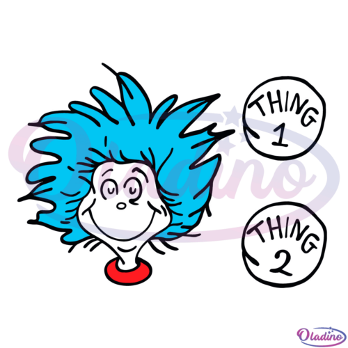 Dr Seuss Thing 1 Thing 2 SVG Digital File