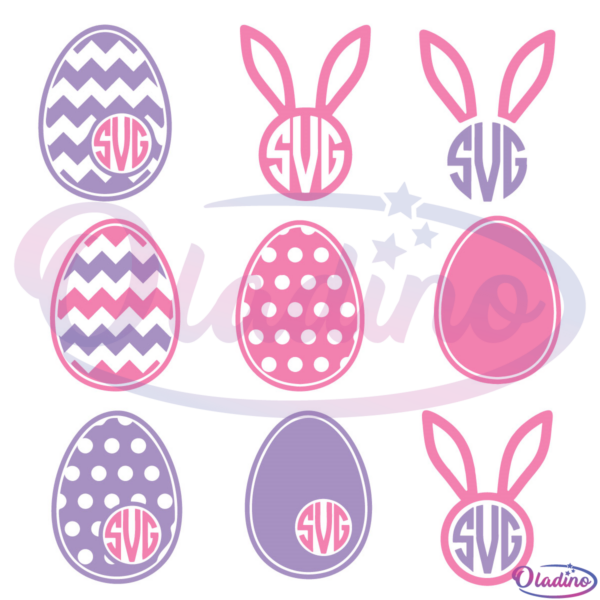 Easter Eggs SVG Digital File, Bunny Egg Svg, Bunny Ears Svg