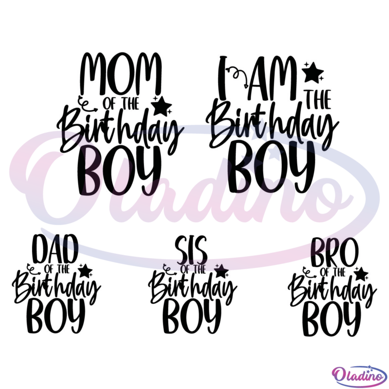 Family Of The Birthday Boy Bundle SVG Silhouette, Birthday Svg