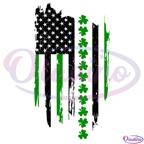 Flag With Shamrocks SVG Digital File