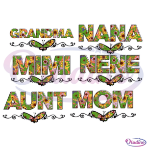 Floral Grandma Bundle SVG Digital File